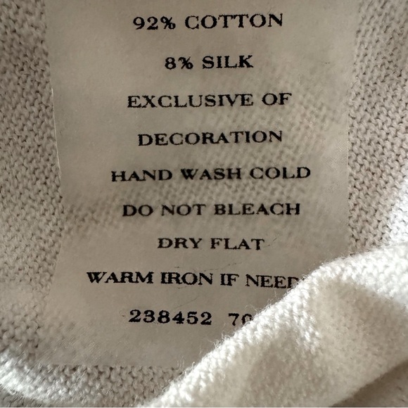 Ann Taylor Ivory Cotton Silk Cardigan Short Sleeve Beaded Appliqué Size Medium - Picture 9 of 16